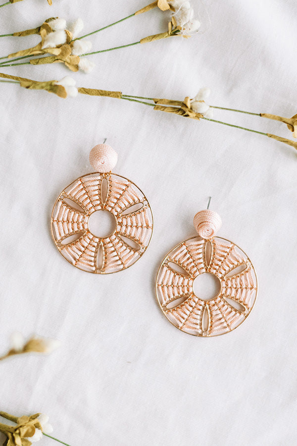 Lost In Paradise Earrings In Light Pink