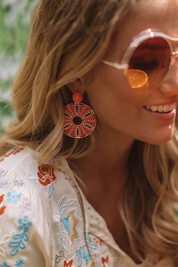 Lost In Paradise Earrings In Orange