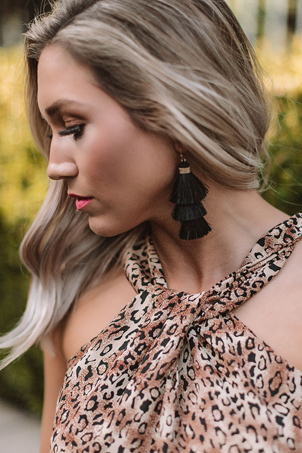 Color Me Lovely Tassel Earrings In Black Image - 1