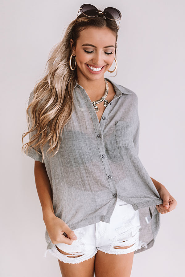 Backstage In Brooklyn Shift Top In Grey Image - 1