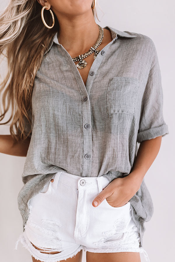 Backstage In Brooklyn Shift Top In Grey Image - 1