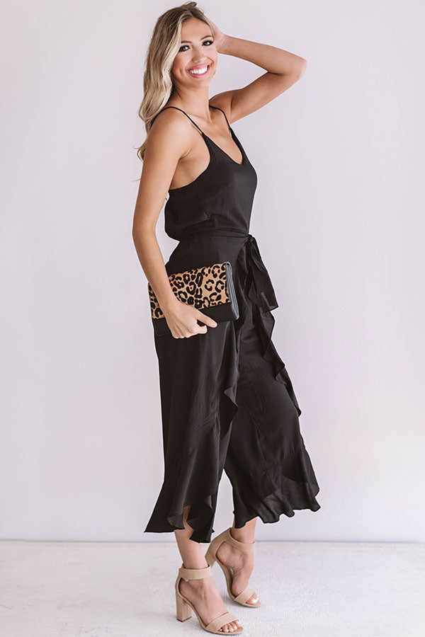 Listen To Your Heart Ruffle Jumpsuit in Black Image - 1