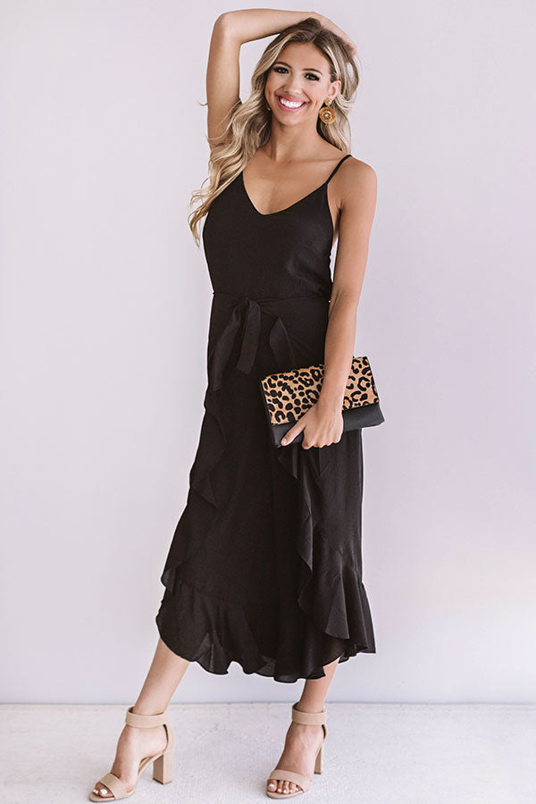 Listen To Your Heart Ruffle Jumpsuit in Black Image - 1