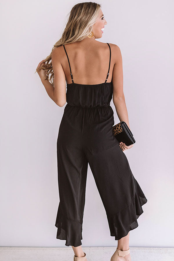 Listen To Your Heart Ruffle Jumpsuit in Black Image - 1