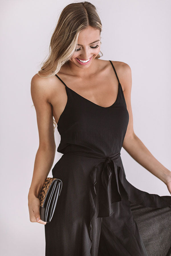 Listen To Your Heart Ruffle Jumpsuit in Black Image - 1