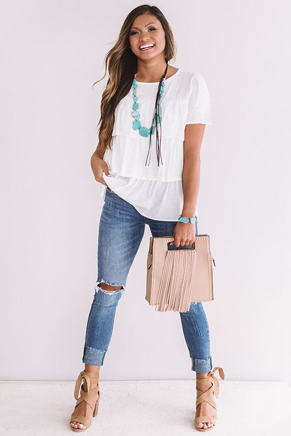 Trip to Tuscany Shift Top in White