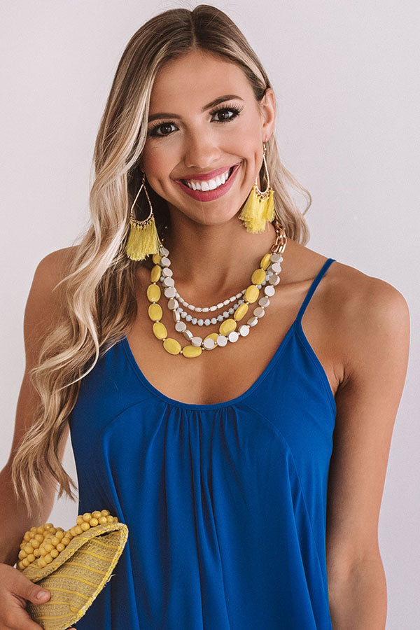 Santorini Sunsets Layered Necklace In Yellow