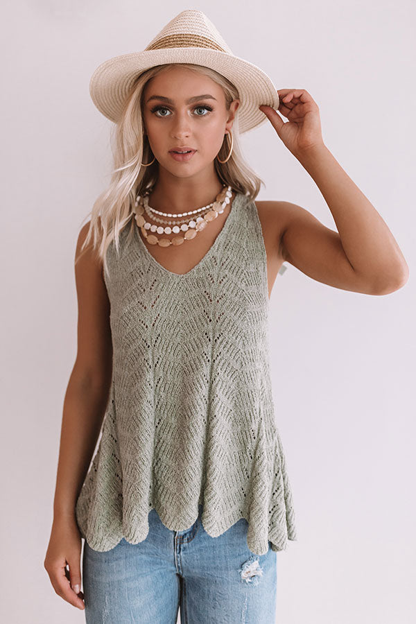 Hotel California Knit Tank in Pear