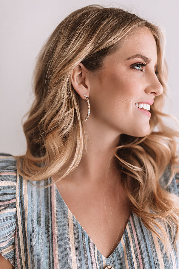 Party Hoppin' Hoop Earrings In Natural