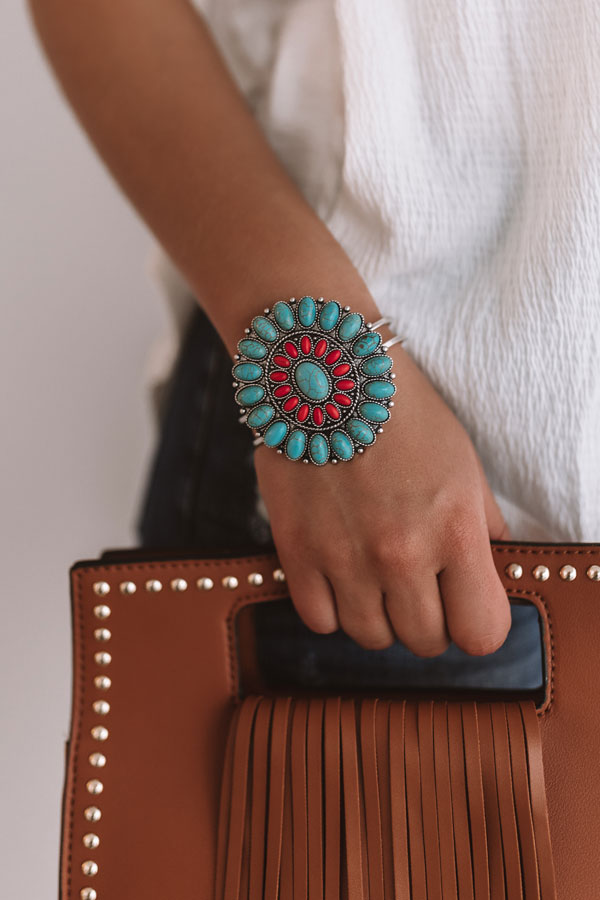 Beach Oasis Cuff Bracelet In Red