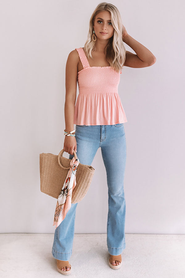 Never Grow Up Smocked Top In Blooming Dahlia