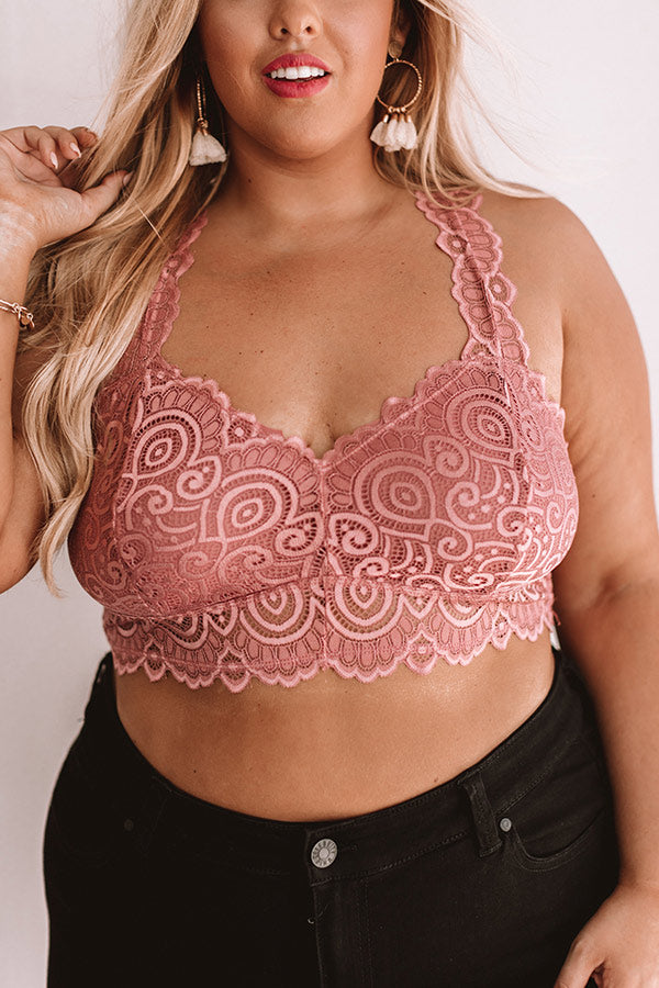 Be Loved Lace Racerback Bralette in Blush Curves • Impressions Online  Boutique