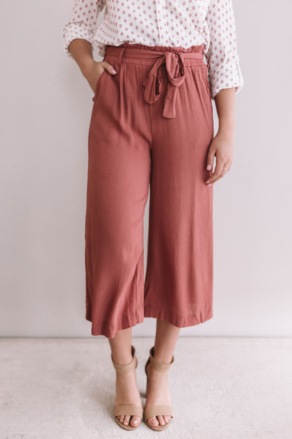 Summer Dreams High Waist Pants In Rustic Rose