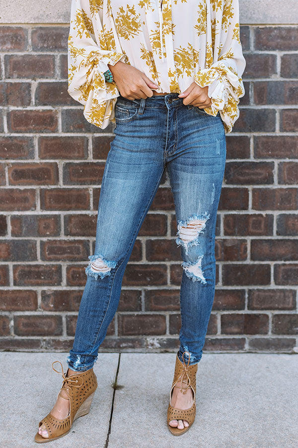 The Addie High Waist Distressed Skinny