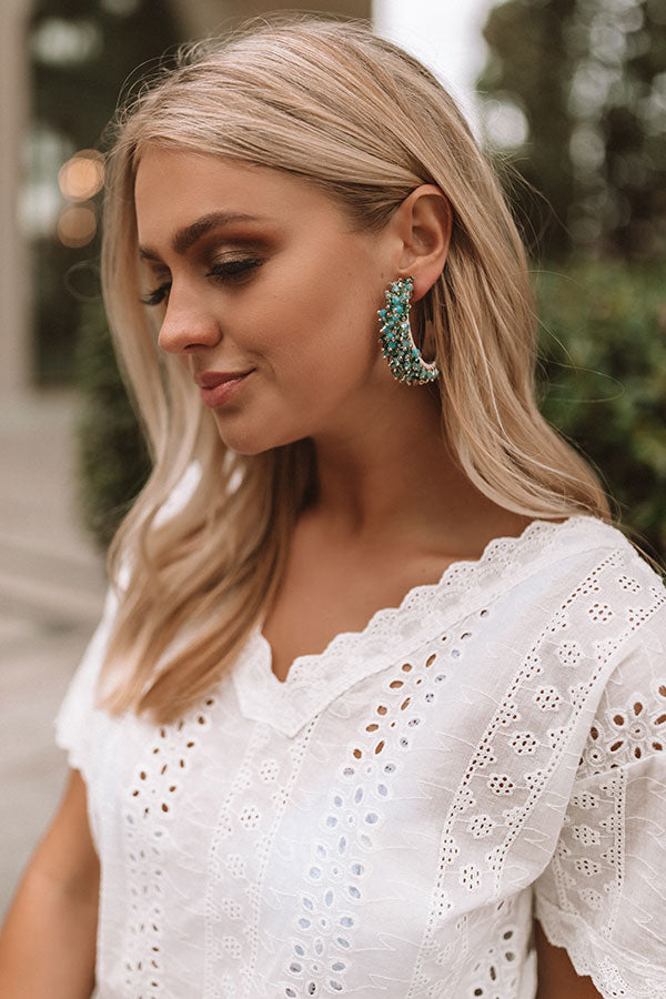 Flair For Fashion Earrings In Aqua