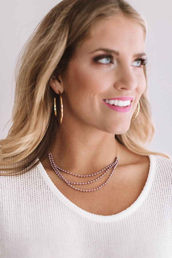 Moment by Moment Beaded Necklace in Lavender