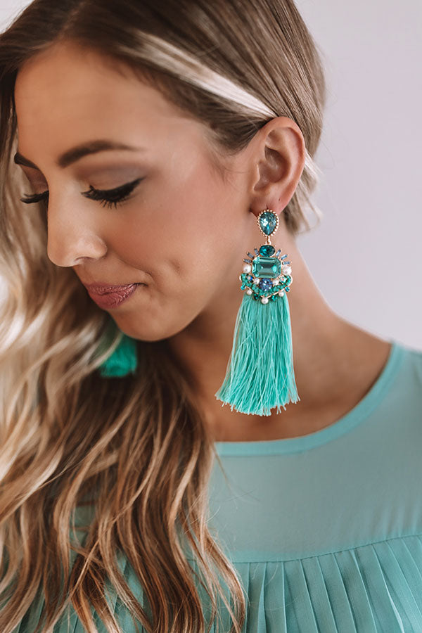 Calls For Celebration Tassel Earrings in Turquoise