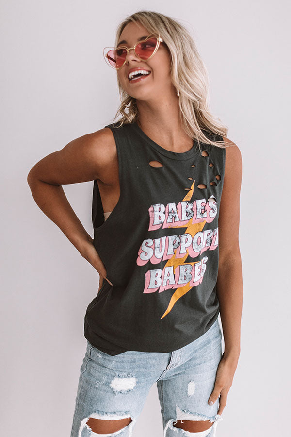 Babes Support Babes Distressed Tank