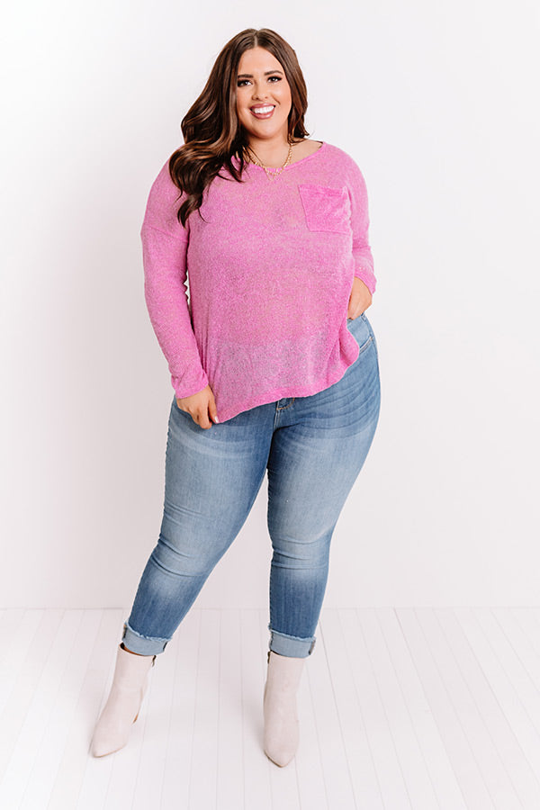 Sunrise Yoga Knit Sweater in Light Violet Curves