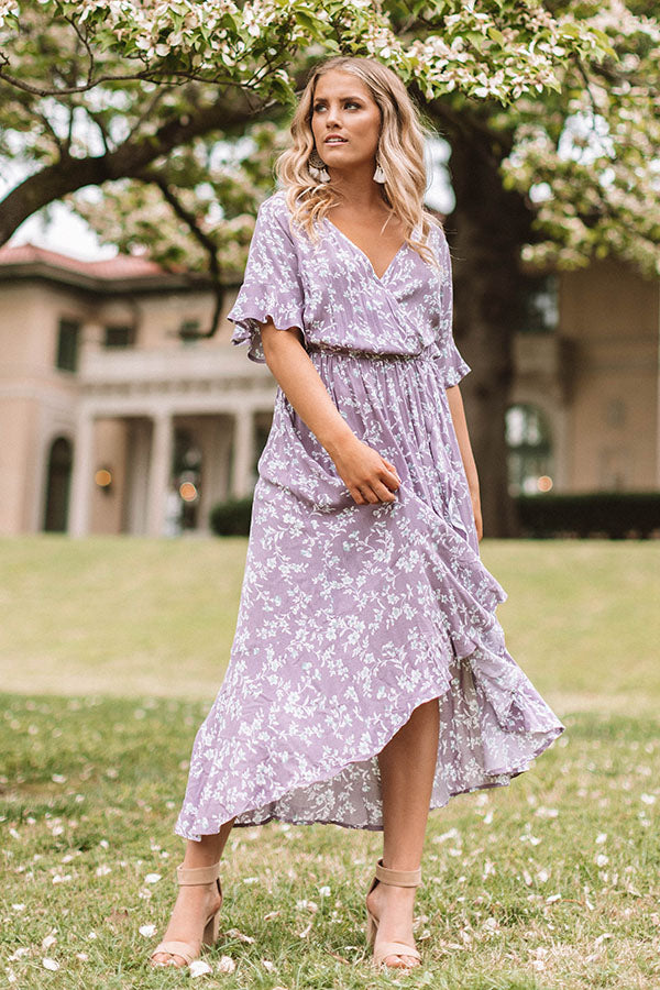 Fields In Florence Floral Midi in Lavender