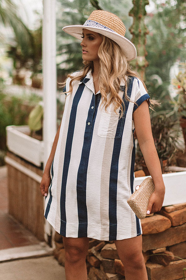 Time For A Vacation Shift Dress in Navy