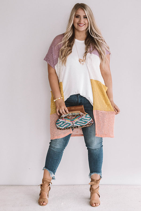 Shopping then Spritzers Colorblock Cardigan Curves Image - 1