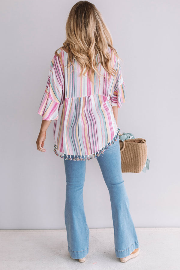 Adore You More Stripe Tassel Top Image - 5