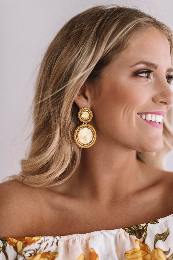 Be Dazzled Beaded Earrings In Primrose Yellow