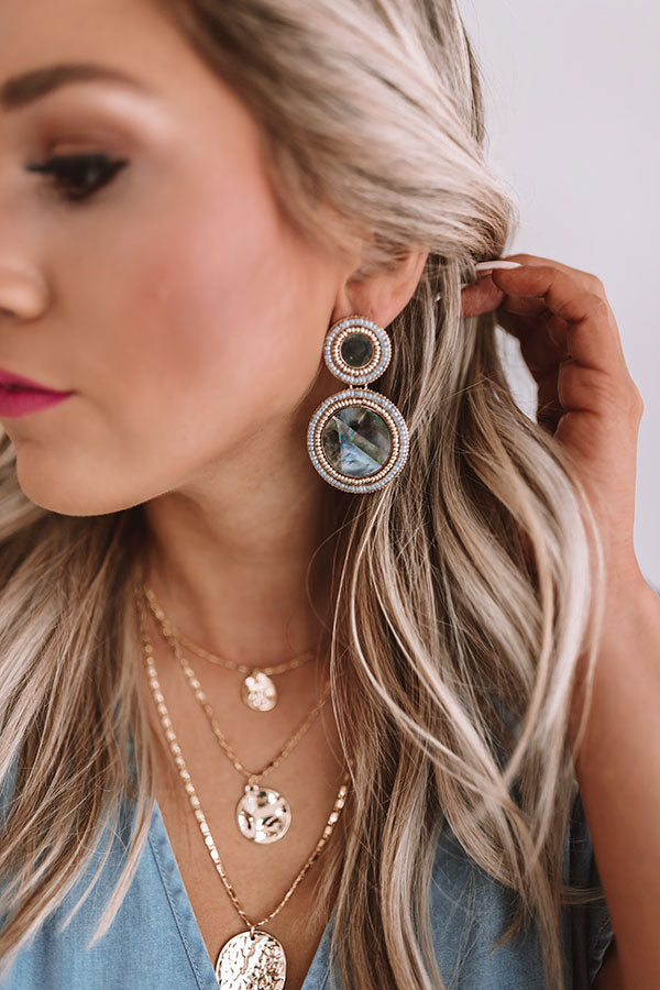 Be Dazzled Beaded Earrings In Grey