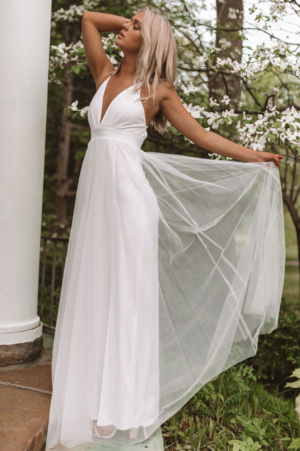 Just Say Yes Tulle Maxi in White