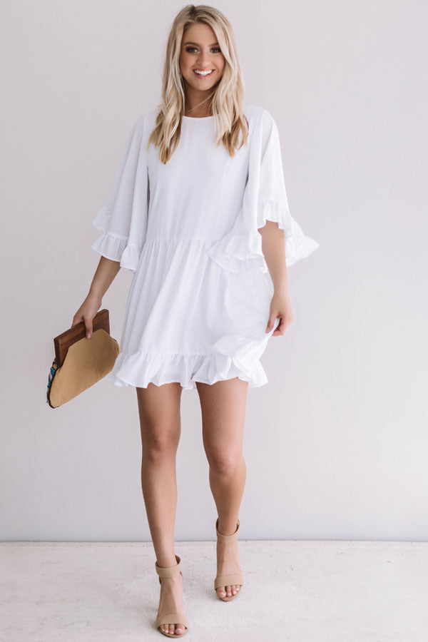 Sunshine Swing Shift Dress in White