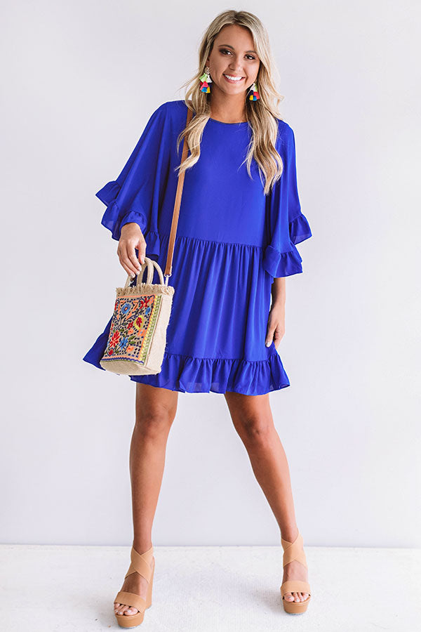 Sunshine Swing Shift Dress in Royal Blue