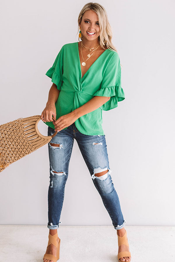 Top Shelf Margs Top In Kelly Green