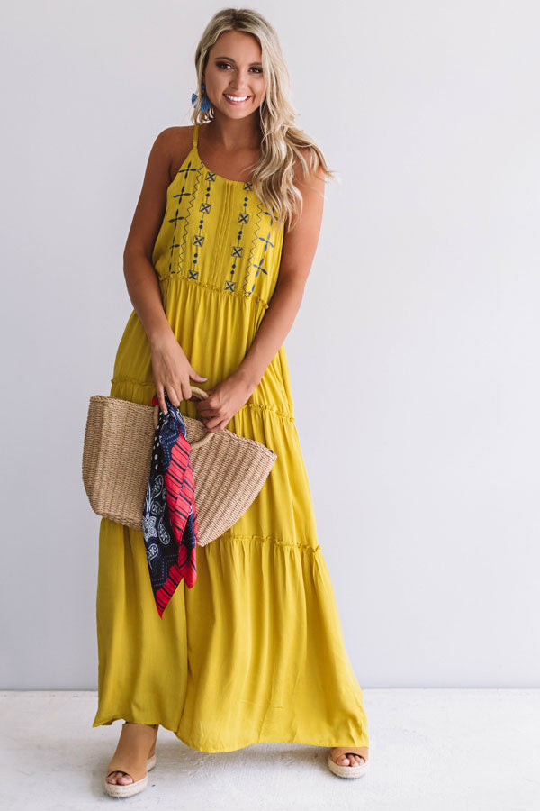 Sandbar Party Embroidered Maxi