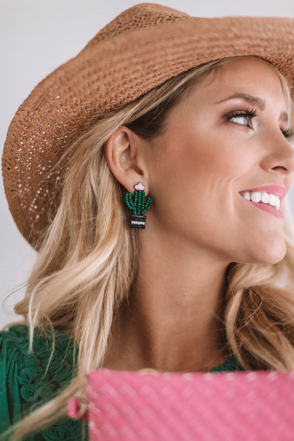 Cacti Ask You A Question Beaded Earrings