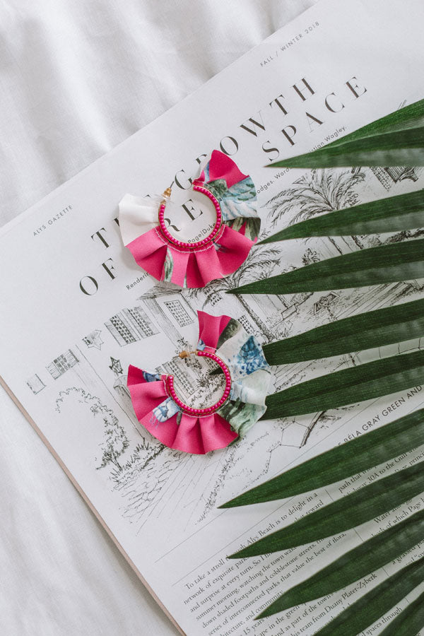 Mojitos in Mexico Earrings in Hot Pink
