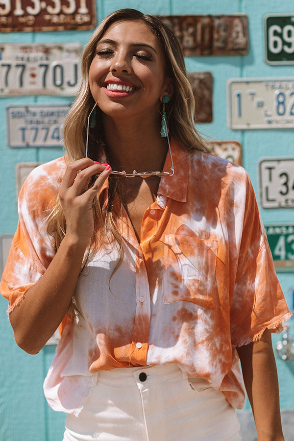 Seashells And Sunshine Watercolor Top In Orange Image - 1