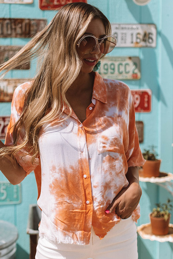 Seashells And Sunshine Watercolor Top In Orange Image - 1