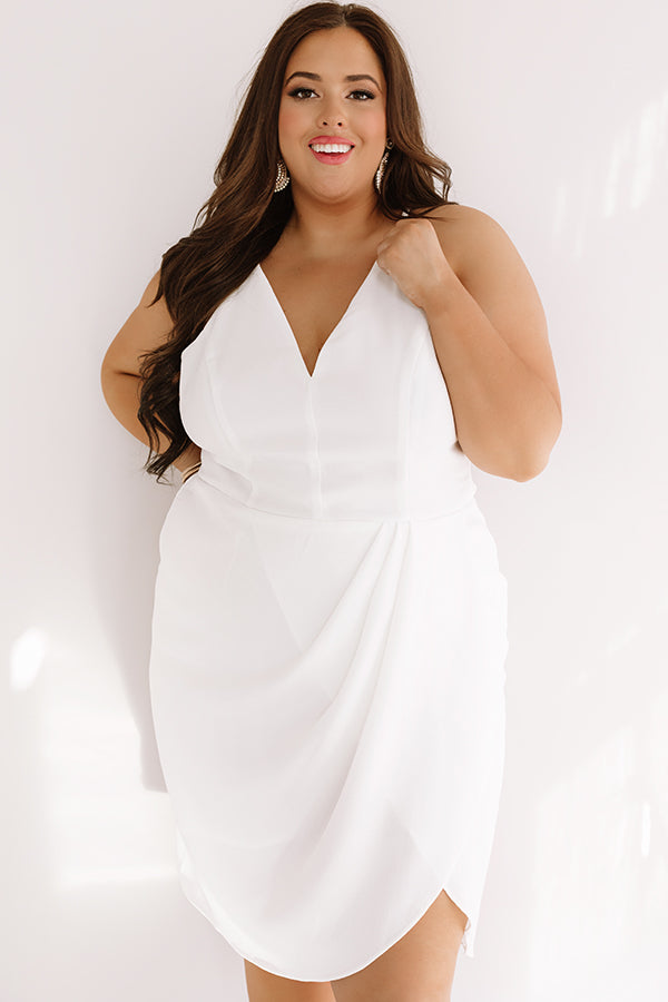 Champagne Celebration Dress In White  Curves