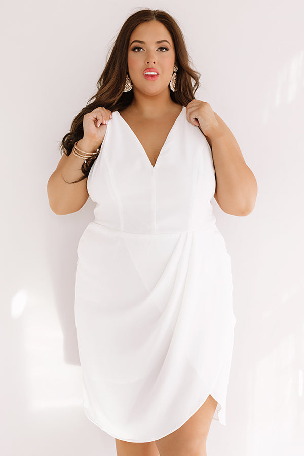 Champagne Celebration Dress In White  Curves