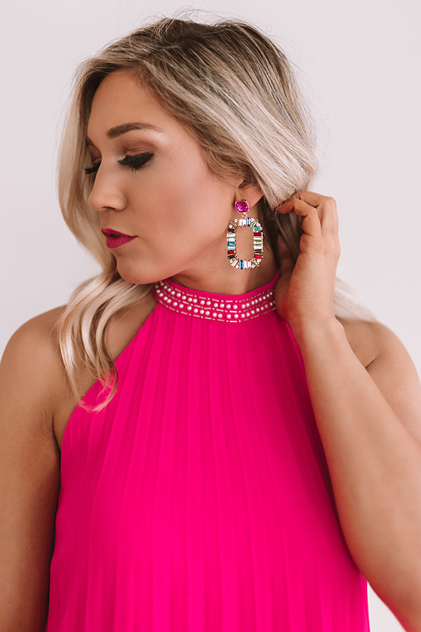 Eyes On You Earrings In Fuchsia