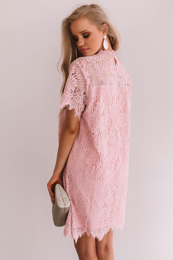 My Cup Of Tea Lace Shift Dress In Pink My Cup Of Tea Lace Shift Dress In Pink