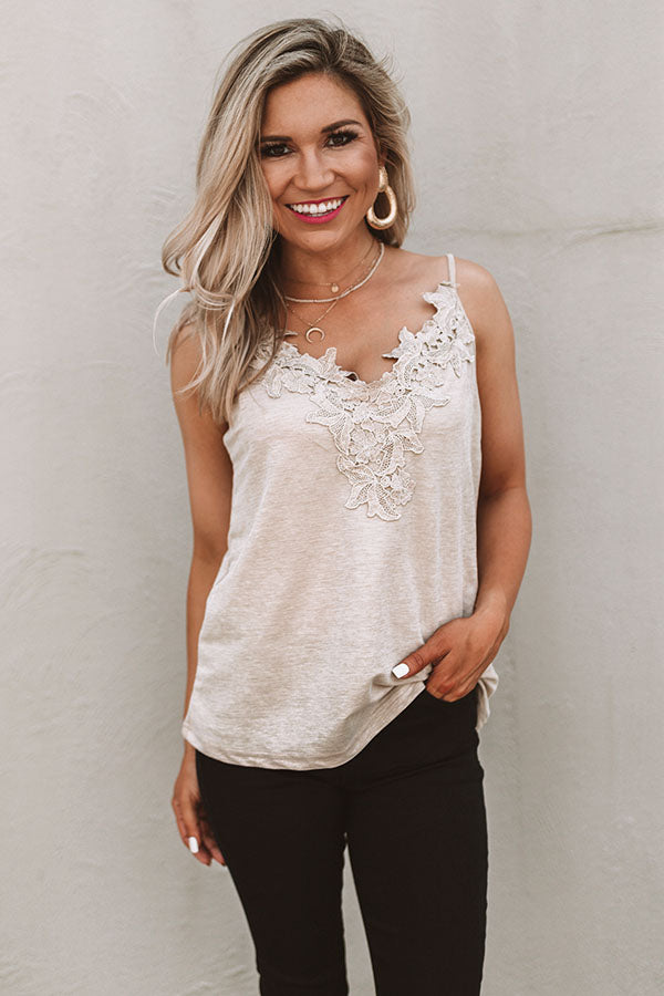 Cali Vibes Crochet Tank In Birch