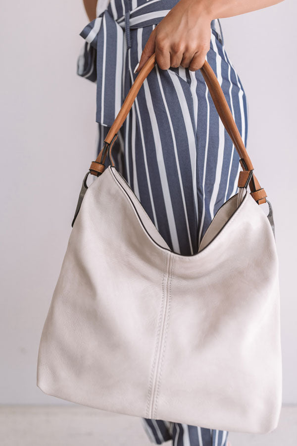 Addicted To You Faux Leather Tote In Birch
