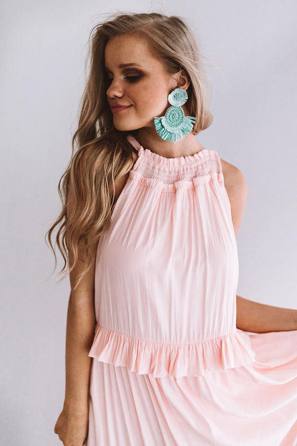 On Holiday Ruffle Maxi in Peach On Holiday Ruffle Maxi in Peach