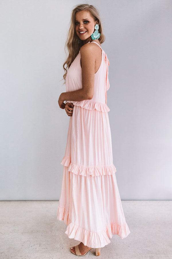 On Holiday Ruffle Maxi in Peach On Holiday Ruffle Maxi in Peach