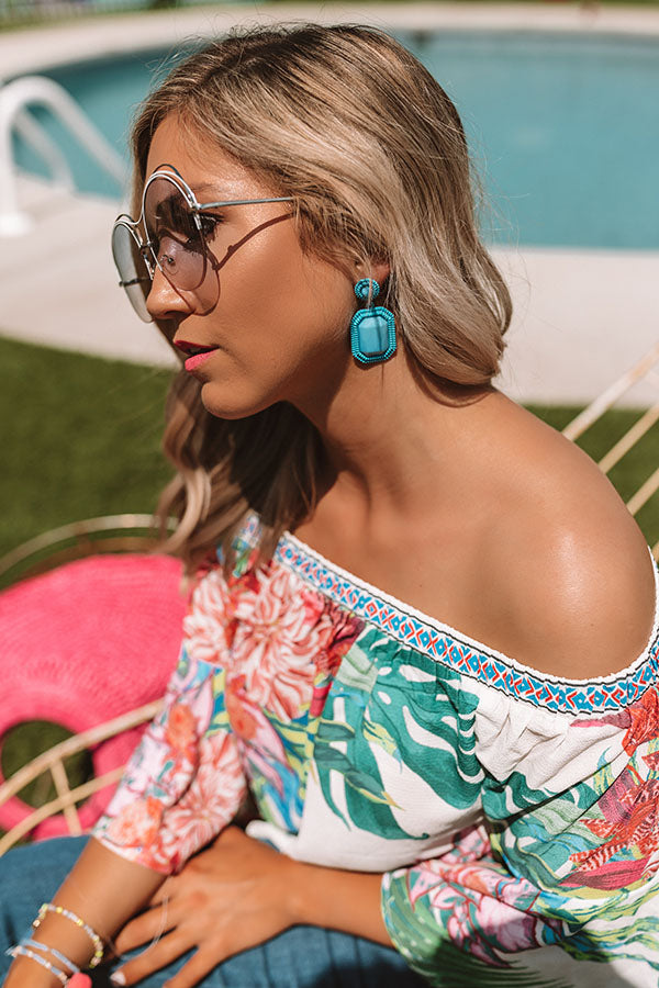 Coastal Views Earrings In Ocean Blue