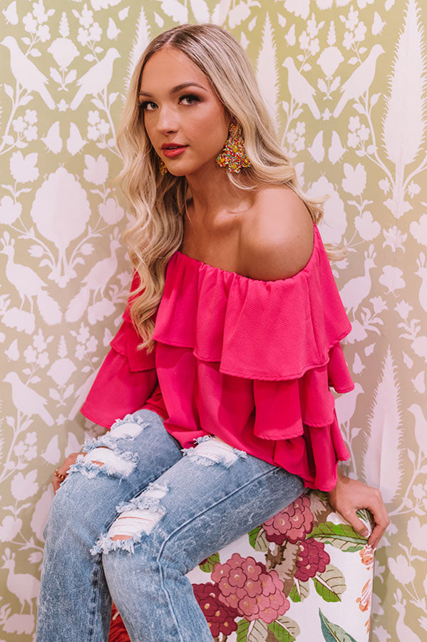 Maui Magic Off Shoulder Top In Pink