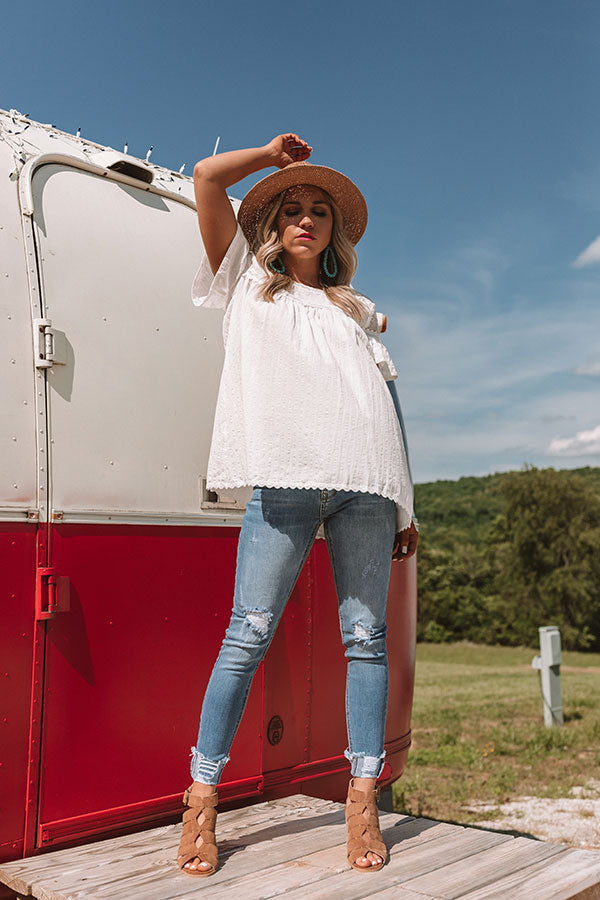 Beachy Romance Lace Shift Top