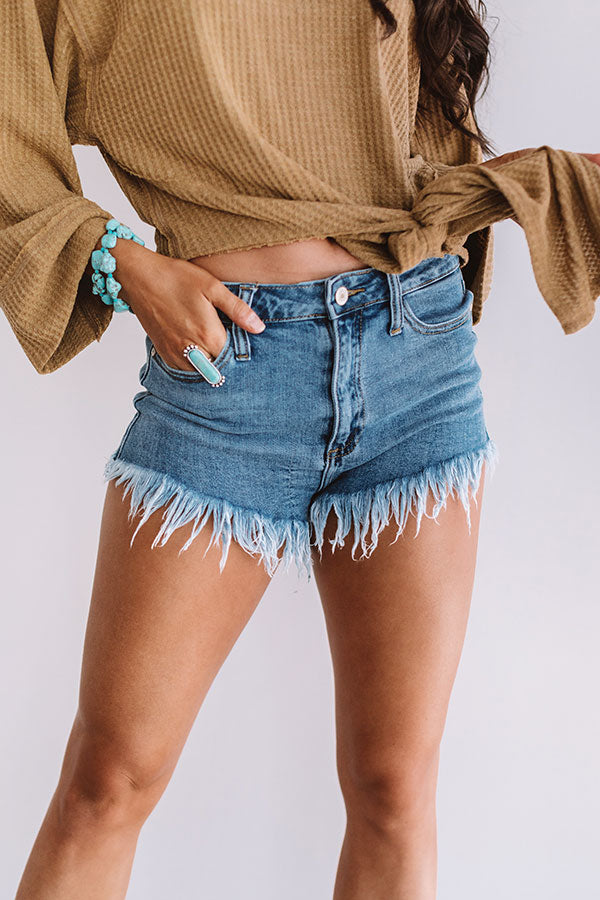 The Cam High Waist Frayed Shorts